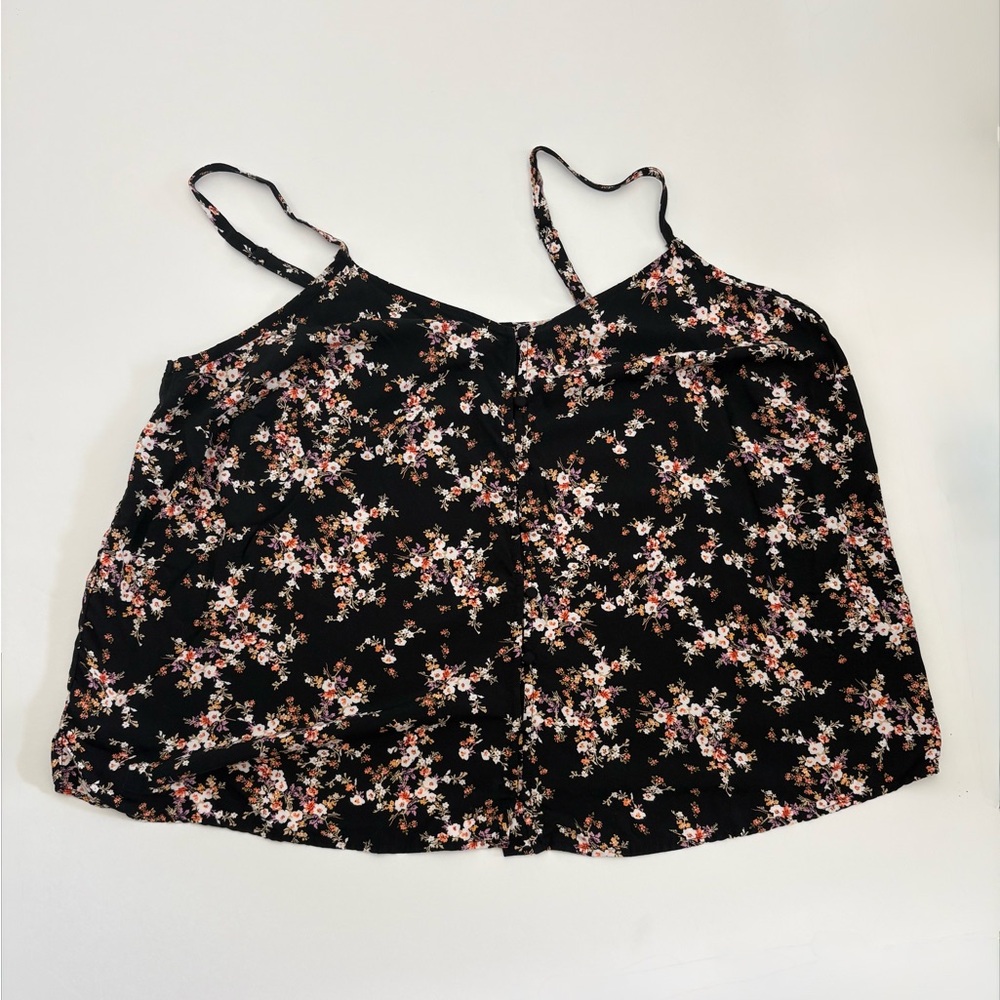 Old Navy Black Floral Spaghetti Strap Camisole size 2X cottagecore festival
